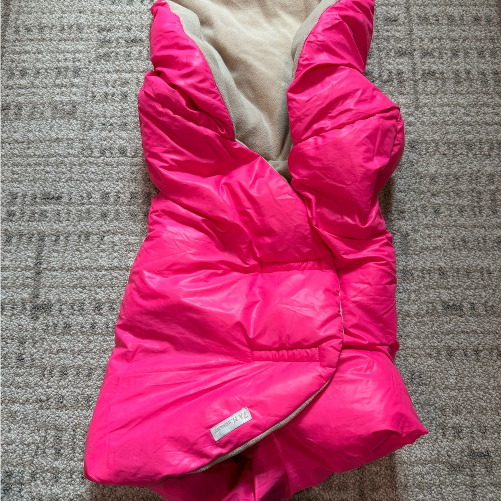 PINK 7AM NIDO FLUFFY Multifunctional Baby Car Seat Winter Cover (L 6-18 months)